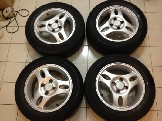 ขายล้อแม็กซ์มือ2 Nissan ขอบ14 4รู100+ยาง ราคา 3500 บ. ถูกกกก