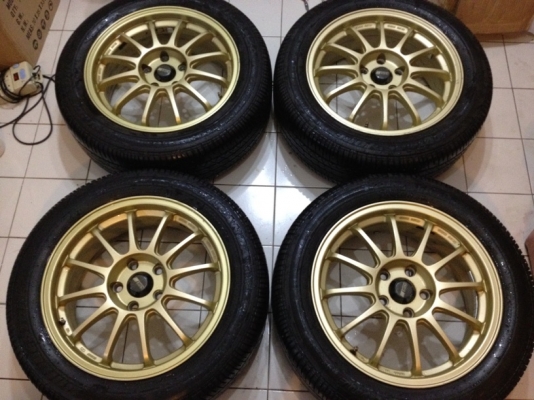 ขายแม็กซ์มือ2 ขอบ17 SSR สีทอง 5รู114.3 +ยาง ขาย 9500ถูกเวอร์