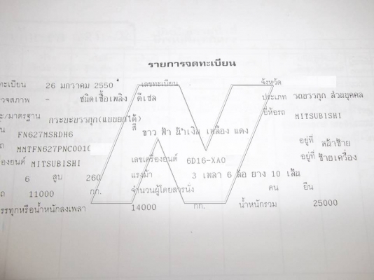 ขาย มิตซู 260 แรง M627 ยูโร2 / ปี 2550 ( พ่วง 18 ล้อดั๊ม / กระบะดั๊มท้องเรือ อู่ เสรีชัย ) ขาย มิตซู 260 แรง M627 ยูโร2 / ปี 2550 ( พ่วง 18 ล้อดั๊ม / กระบะดั๊มท้องเรือ อู่ เสรีชัย )