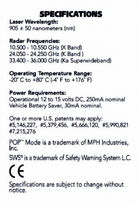 เครื่องเตือนการตรวจจับความเร็ว WHISTLER XTR-260 เครื่องเตือนการตรวจจับความเร็ว WHISTLER XTR-260