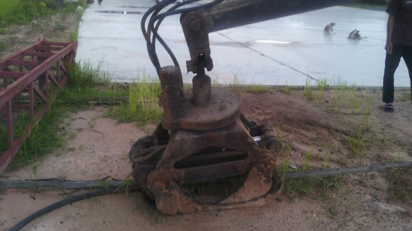 ขายรถแบ็คโฮ  คีบไม้