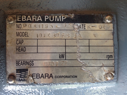 ขายหัวปั้มน้ำหอยโข่ง Ebara 100x80fsj ใบพัดทองเหลือง ขนาดเข้า 4นิ้ว ออก 3นิ้ว สภาพสวย หมุนนิ่ม พร้อมใช้งาน