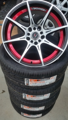 ขายล้อใหม่ YACHIYODA 17 5รู100/114 หน้า7.5  พร้อมยาง 4 ล้อ