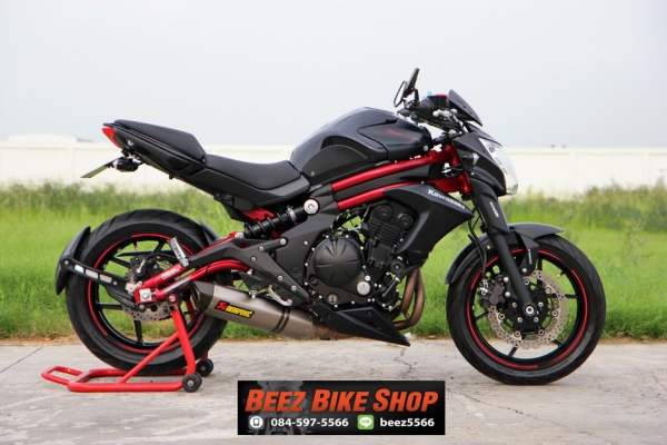 <<ดาวน์ 49,000>>ขาย Kawasaki ER650 ABS รุ่นปี 2015 สภาพป้ายแดง แต่งเต็ม ทะเบียน