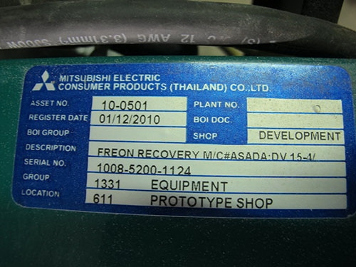 ขายเครื่องแวคคั่มแอร์ASADA JAPANแท้ ของสภาพใหม่มากมาพร้อมถังน้ำยา2ถัง