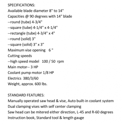 ขายแล้วค่ะ ของดีจริง ๆ มีแค่เครื่องเดียวSOCO เครื่องตัดโลหะมือสองแบบปรับมุมการตัดและองศาได้ (CIR CURLAR COLD SAWS MACHINE FOR CUTTING METAL)