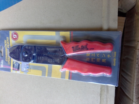 คีมตัด - ย่้ำ - ปลอกสายไฟแบบเอนกประสงค์ ยี่ห้อ Winton ย้ำลายไฟได้สวย ง่าย แน่น โครงสร้างแข็งแรง ฟรีค่าจัดส่ง