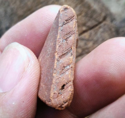 พระนางพญา ด้านหน้าฝังพระธาตุ เก่ามีคราบตามยุค