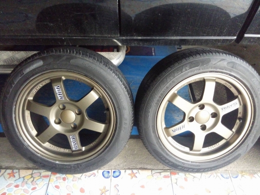 แม็กใหม่ TE37 ขอบ 15 กว้าง 7 สีทองฟอร์จ พร้อมยาง แม็กใหม่ TE37 ขอบ 15 กว้าง 7 สีทองฟอร์จ พร้อมยาง