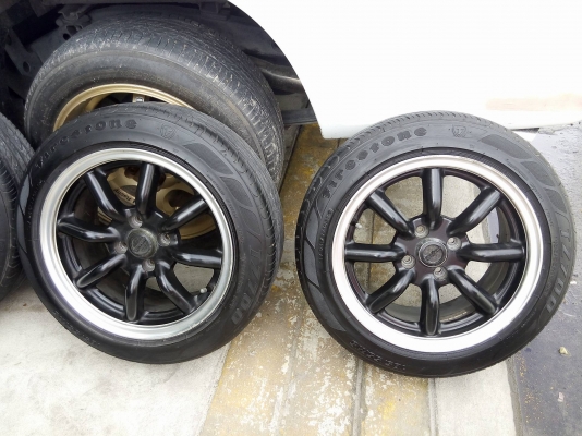 กล้วยขอบ 15 กว้าง 7 ใส่รถ 4 รู 100 ยางสดไฟร์สโตนปี15