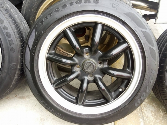 กล้วยขอบ 15 กว้าง 7 ใส่รถ 4 รู 100 ยางสดไฟร์สโตนปี15