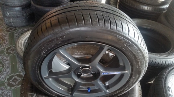 ขายล้อใหม่ P1 ขอบ15 4รู100 หน้า7 พร้อมยาง\%ปี14  4 ล้อ