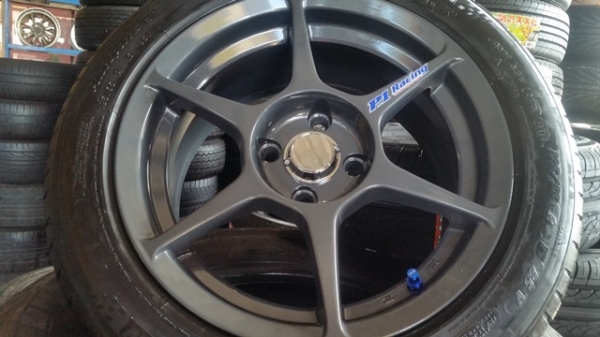 ขายล้อใหม่ P1 ขอบ15 4รู100 หน้า7 พร้อมยาง\%ปี14  4 ล้อ