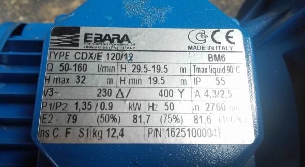 ** Sold ** ปั้มน้ำหัวสแตนเลส EBARA ITALY ขนาด 1.2 HP 380V สภาพใหม่ 95\% ใสๆงานเดิมๆสีเดิมๆนุ่มทุกตัวมาเทสก่อนได้!!