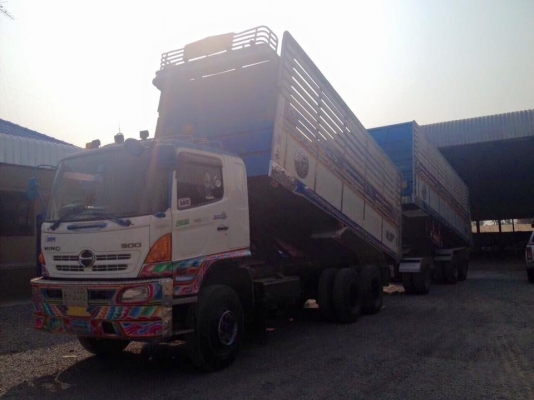 ขายรถพ่วงดัมพ์ HINO เครื่อง 344 แรง ปี 54 กระบะดัมพ์มิเนียมพืชไร่ ลูก 3 เพลาแท้ ทะเบียนพร้อม