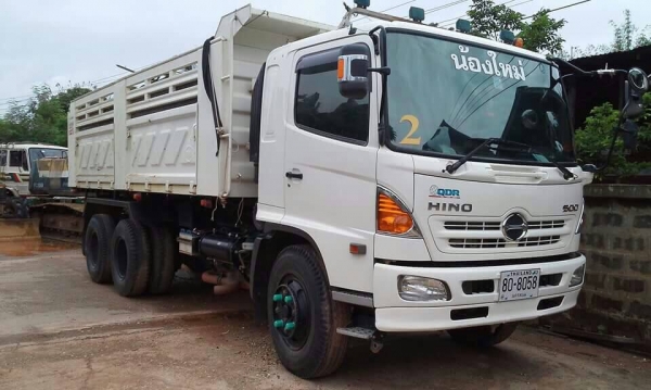 Hino Mega FM8J 251แรง สวยพร้อมใช้ สีเดิมบางนางบวช ดั้มสามมิตรห้างแท้