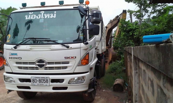 Hino Mega FM8J 251แรง สวยพร้อมใช้ สีเดิมบางนางบวช ดั้มสามมิตรห้างแท้