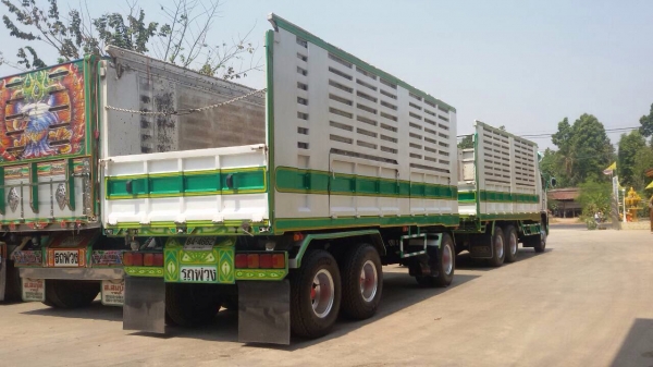 ขายรถพ่วงดัมพ์ HINO เครื่อง 320 แรง ปี 47 ดัมพ์เหล็กแม่ลูก ลูก 3 เพลา ยาว 7 เมตร ทะเบียนพร้อม