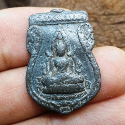 พระพุทธชินราชหายห่วง หลังเทพยินดี เนื้อชินตะกั่ว เก่าสวย