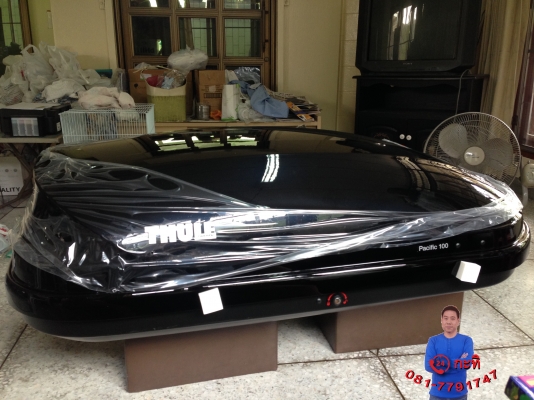 ขายชุดกล่องบนหลังคา(roofbox) thule pacific100 พร้อมรางคู่ thule691 wingbar ใหม่