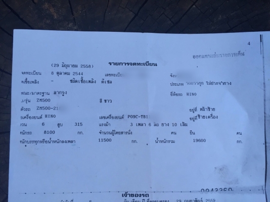 ขายรถ10ล้อหัวลาก HINO ZM500 เครื่อง 315แรงม้าปี44 สภาพสวย สนใจโทร 081-970-1072