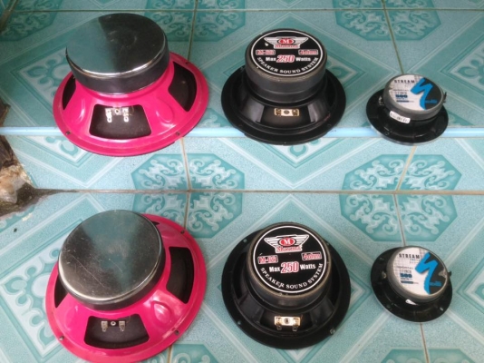 กลางแหลม8&quot;+6.5&quot;+4&quot;ขายเหมารวม 1250 บาท(8&quot;มีบุบ1ดอกแต่ปกติ