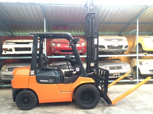 ขายรถโฟลคลิฟท์ TOYOTA 02-7FD25 ,เกียร์ออโต, เครื่องยนต์ดีเซล 2Z ,งาเทปรับคว่ำ-หงายเทได้ , เสายกสูง 5 เมตร ,ล้อหน้าคู่ , รถนำเข้าจากญี่ปุ่น 100\% ขายรถโฟลคลิฟท์ TOYOTA 02-7FD25 ,เกียร์ออโต, เครื่องยนต์ดีเซล 2Z ,งาเทปรับคว่ำ-หงายเทได้ , เสายกสูง 5 เมตร ,ล้อหน้าคู่ , รถนำเข้าจากญี่ปุ่น 100\%