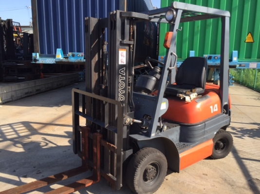 ขายรถโฟลคลิฟท์ TOYOTA 6FD14 , เสา FULL FREE  4 เมตร, เครื่องยนต์ดีเซล 1DZ ,, รถสีเดิมจากญี่ปุ่น นำเข้าแท้ญี่ปุ่น 100\%