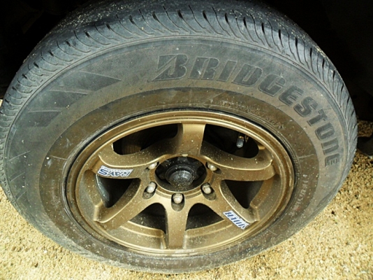แม็กกระบะซิ่งขอบ15 TE37ก้านยก 6รู139 พร้อมยาง บริดสโตน ปลายปี13 (4ล้อ 8,900)