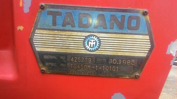ขายรถเครน 45 ตัน TADANO TG-450M1 ขายรถเครน 45 ตัน TADANO TG-450M1