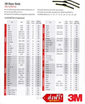 ใบปัดน้ำฝน 3 M แท้ รุ่นล่าสุด wiper blade