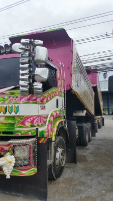 ขายรถพ่วงดัมพ์แม่ลูก ISUZU เครื่อง 360 แรง ปี 52 กระบะดัมพ์มิเนียมอู่เอสเอเทรลเลอร์ ลูก 3 เพลาแท้ ทะเบียนพร้อม