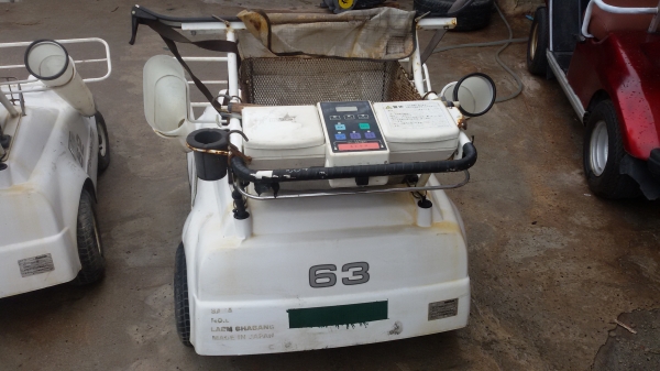 รถกอล์ฟไฟฟ้า เบอร์63 แบบเดินตาม ใช้งานได้ปกติ พร้อมรีโมท มือ2จากญี่ปุ่น