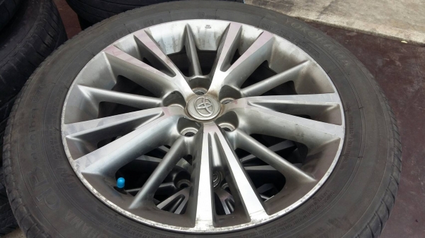 ล้อแม็กป้ายแดง new altis 16 5 รู 100 พร้อม ยาง Yogohama205 55r16 ยาง ปี 14