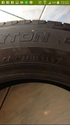 ยางยี่ห้อ daytonบิสโตน 185/60/15 เส้นล่ะ