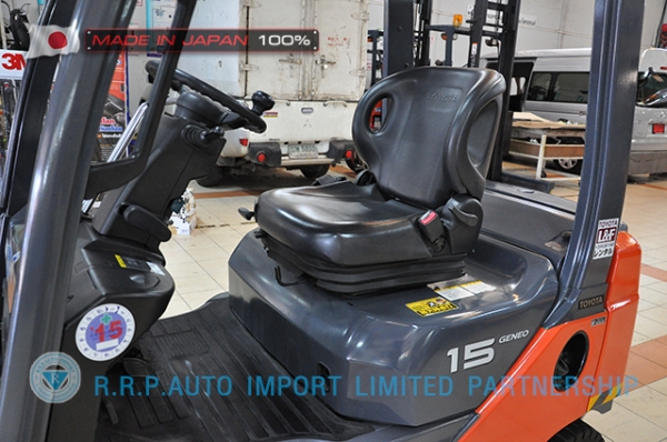 ขายรถโฟล์คลิฟท์มือสอง TOYOTA รุ่น  8FG15-30588 ราคา 285,000 บาท นำเข้าจากประเทศญี่ปุ่น 100\% ไม่เคยใช้งานในไทย