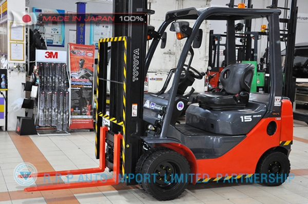 ขายรถโฟล์คลิฟท์มือสอง TOYOTA รุ่น  8FD15-20149 ราคา 335,000 บาท นำเข้าจากประเทศญี่ปุ่น 100\% ไม่เคยใช้งานในไทย