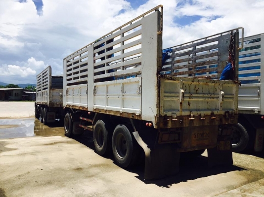 ขายรถพ่วงไม่ดัพม์ Hino เครื่อง 320 แรง ปี 46 แม่ลูกไม่ดัมพ์ ลูก 3 เพลาแท้ ทะเบียนพร้อม