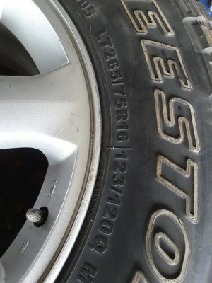 ล้อ+ยาง MT 265/75/16 ปลายปี14 สวยๆ 1ชุด