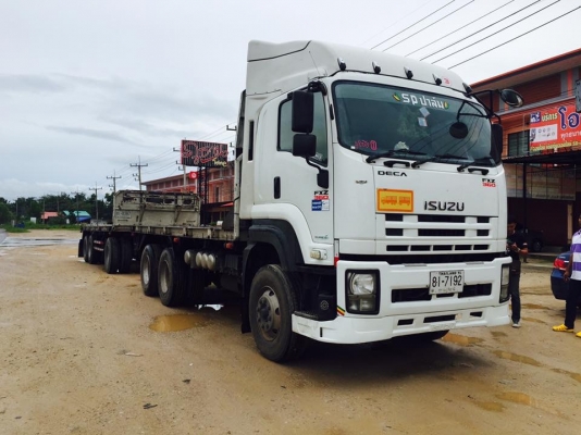 ขายรถพ่วงพื้นเรียบ Isuzu เครื่อง 360 แรง ปี 51 พื้นเรียบแม่ลูก ลูก 7 เมตร ทะเบียนพร้อม