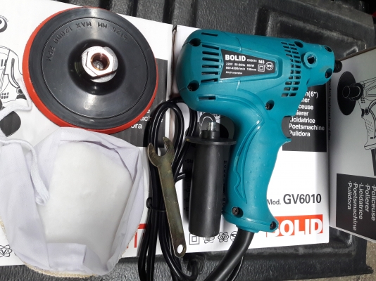 เครื่องขัดสีรถ BOLID GV6010ขนาด6"พร้อมผ้าขนเเกะ(ส่งเก็บเงินปลายทางได้)โอนก่อน850-พร้อมส่งด่วนทั่วไทย