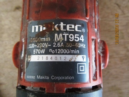 เครื่องเจียรไฟฟ้าMaktec MT954 สภาพใหม่มาก ราคาถูก เครื่องเจียรไฟฟ้าMaktec MT954 สภาพใหม่มาก ราคาถูก