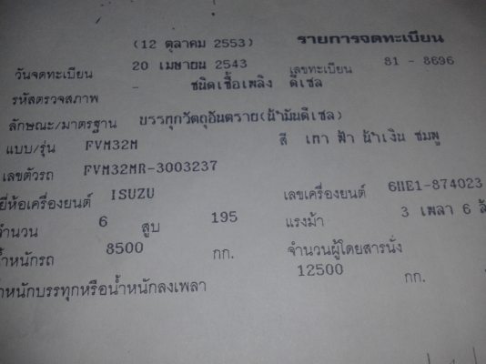 รถ 10 ล้อบรรทุกน้ำมัน ISUZU FVM32MR เครื่อง 6HE1 ถัง 15000 ลิตร รถสวยพร้อมใช้