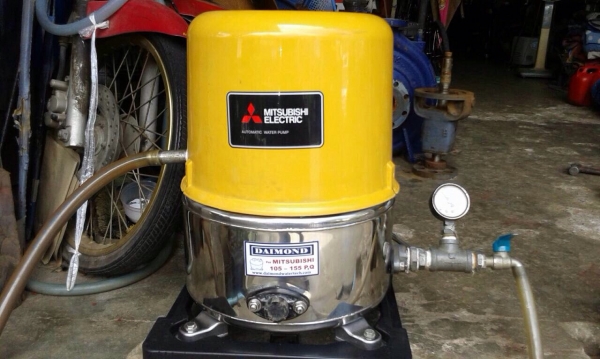 ขายปั้มน้ำอัตโนมัติ Mitsubishi 150W ใส่ถังสแตนเลสของใหม่ ฝาใหม่ให้ครับ สภาพสวยมาก ตรวจเช็คแรงดันเรียบร้อย ไม่มีรั่วซึม พร้อมใช้งาน