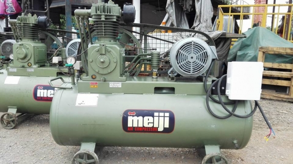 ** SOLD ** ปั้มลมญี่ปุ่นมือหนึ่ง Meiji JAPAN 7.5 HP 230 L. 380V. ของใหม่ลงจากตู้ 100\% ยังไม่เคยใช้งานเสียงนุ่มมาเทสก่อนได้!!