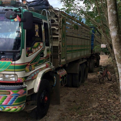 ขายรถพ่วงดัมพ์แม่ลูก Isuzu เครื่อง 270 แรง ปี 50 กระบะดัมพ์มิเนียม ลูก 2 เพลา