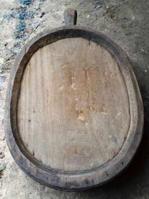 กระโบมโบราณ ขนาดใหญ่ m09 รูปวงรีสวยงามมากๆ แกะมือจากไม้เนื้อแข็ง มีชิ้นเดียวในโลก