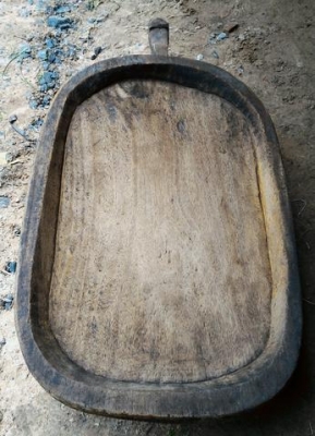 กระโบมโบราณ ขนาดใหญ่ m08 รูปวงรีสวยงามมากๆ แกะมือจากไม้เนื้อแข็ง มีชิ้นเดียวในโลก