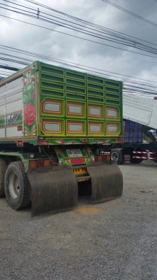 ขายรถพ่วงดัมพ์ Hino เครื่อง 320 แรง แม่ปี 46 ลูกปี 56 ดัมพ์มิเนียมอู่เปี๊ยกบ้านโป่ง ลูก 3 เพลาแท้ ยาว 6.80 เมตร