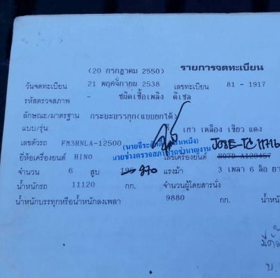 สิบล้อ ฮีโน่ FM3H JO8E 270แรง 2เพา วางหัวไอเท็ค ลงเล่มแล้ว รถสภาพดีสวยพร้อมใช้ ทะเบียนพร้อมโอน